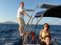 Sailing in Greek island