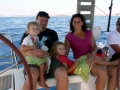 Parent and children voyage in the Greek isles